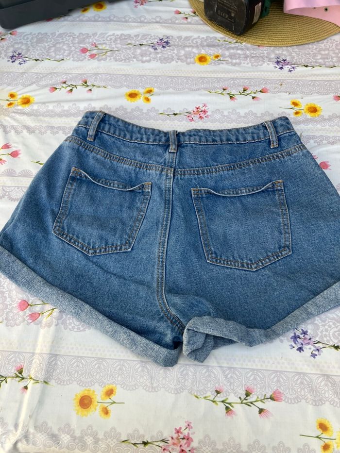 Missguided - Short en jean bleu taille haute 100% coton - photo numéro 6