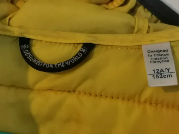 Doudoune bleu et jaune demi saison - photo numéro 3