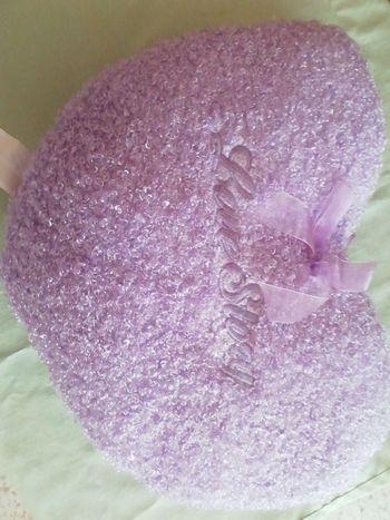 Coussin bouclette forme cœur neuf