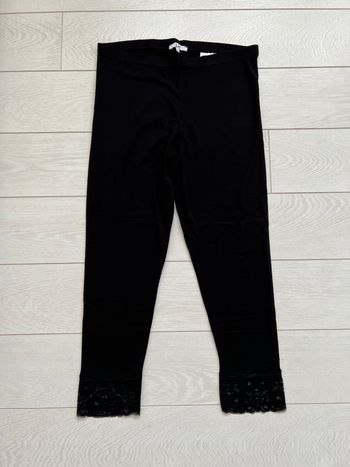 Legging La Halle noir et dentelle au mollet