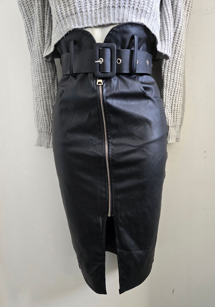 📌 Jupe Crayon Taille Haute Simili Cuir - Neuve - photo numéro 6