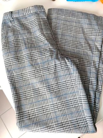Pantalon jambes large a carreaux