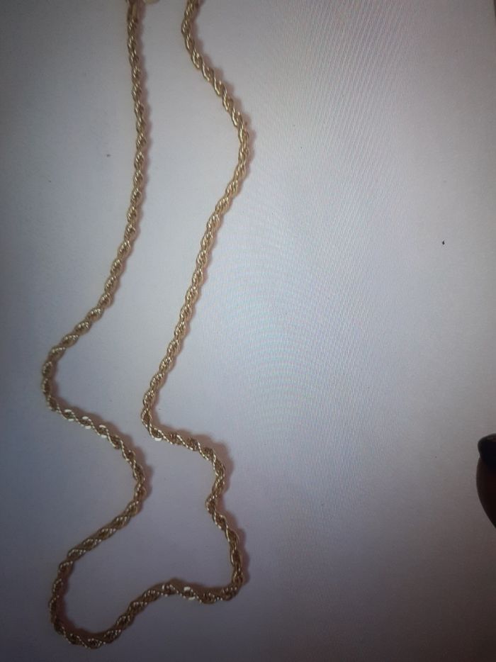 Lot de 2 chaine tresses basé titane plaquer or 750 - photo numéro 2