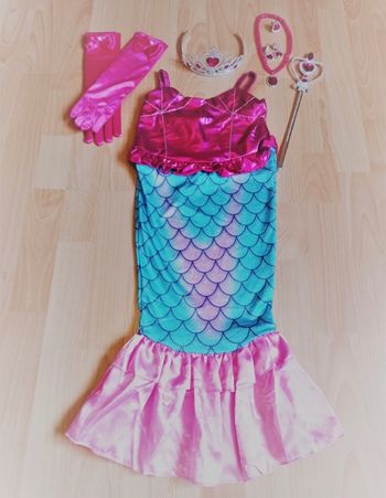 Déguisement sirène rose et bleu 4-5ans