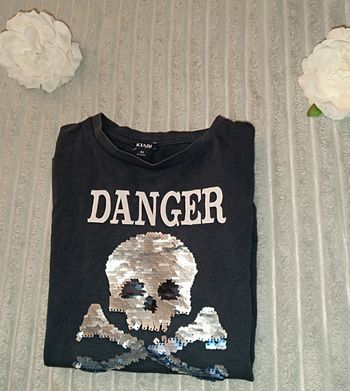 Manche longue Sequin Danger💙8ans garcon💙