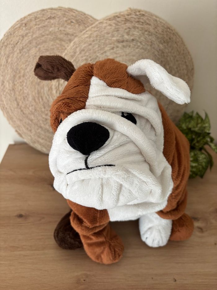 Grande peluche chien bouledogue marron blanc IKEA - photo numéro 3