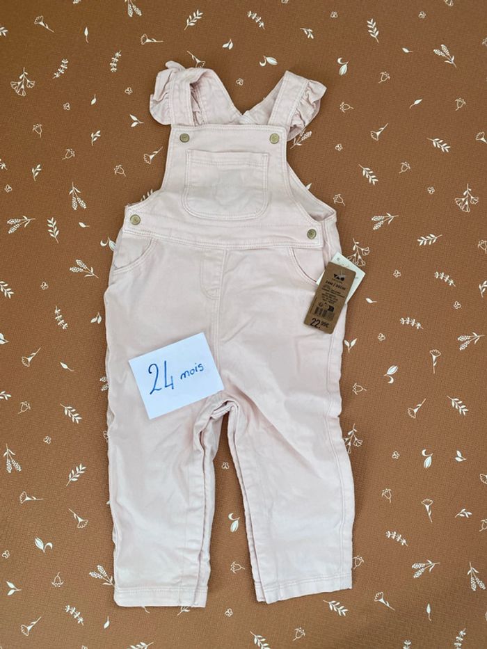 Salopette jean rose 24 mois