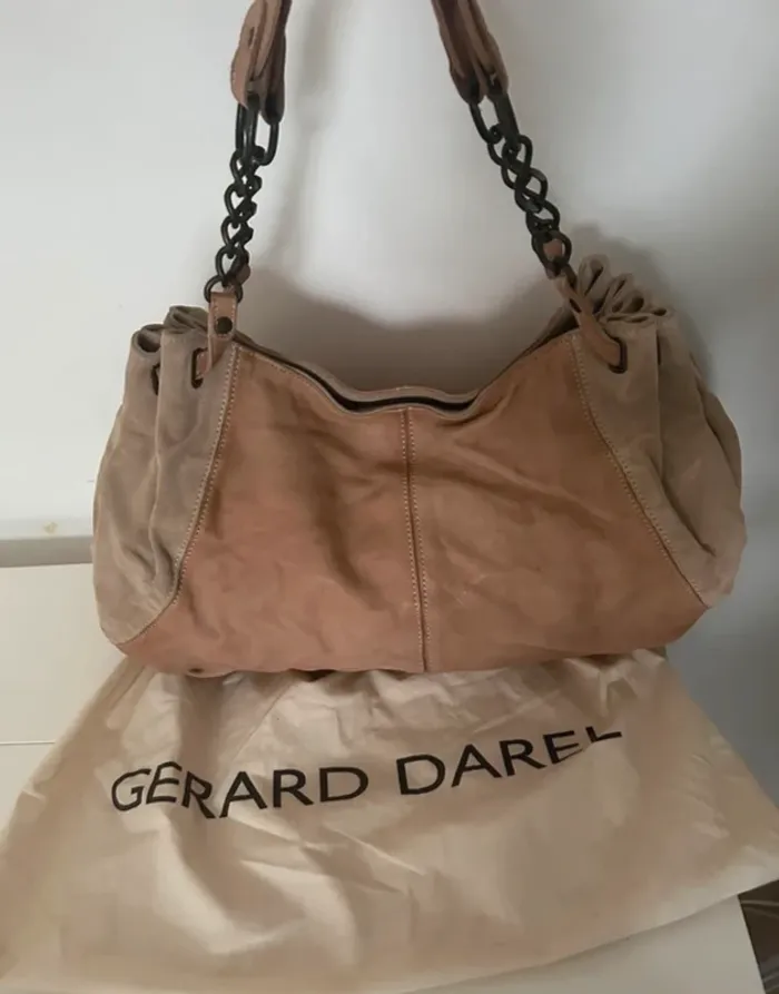 Gerard Darel, sac à main en cuir beige, femme - photo numéro 12