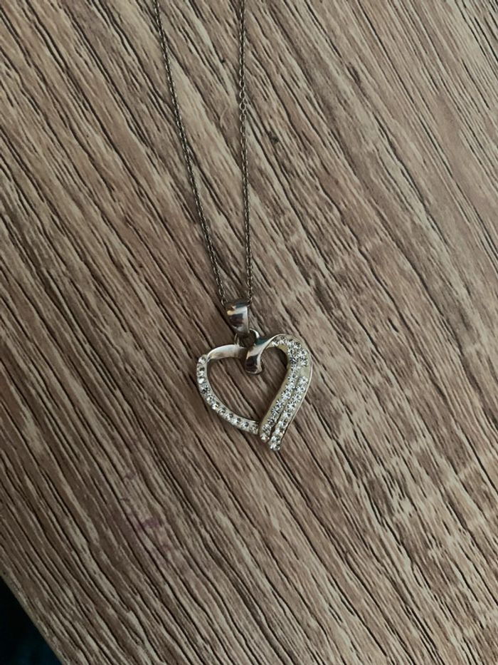 Chaîne et pendentif coeur en argent - photo numéro 2