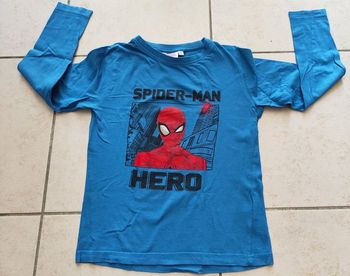 Tee shirt manches longues bleu Marvel Spiderman 8 ans
