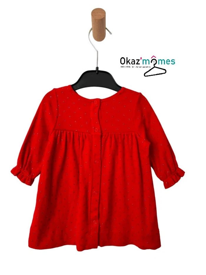 Robe à manches longues rouge à pois pailletés - Petit Bateau 6 mois - photo numéro 4