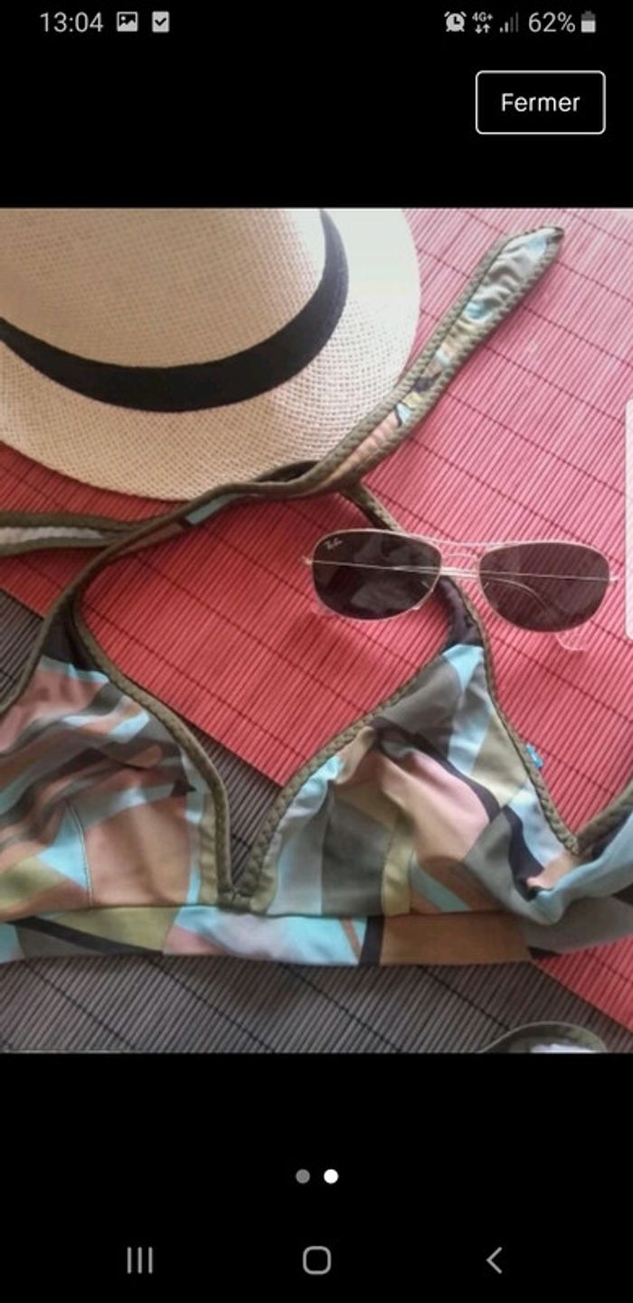 Ensemble plage soutien-gorge culotte bikini taille 38 - photo numéro 2