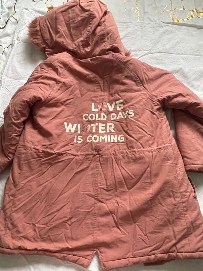 Parka rose avec capuche pour fille taille 12 ans intérieur fourré - photo numéro 5