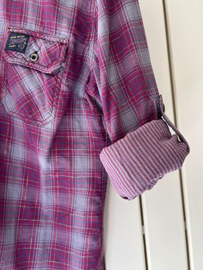 Joli chemise à carreaux Superdry taille M comme neuve - photo numéro 6