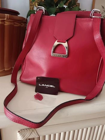 Sac Lancel cuir rouge vintage