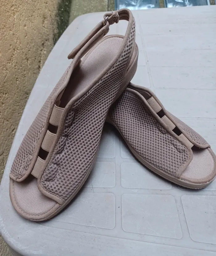 Chaussures sandale comfort beige - photo numéro 2