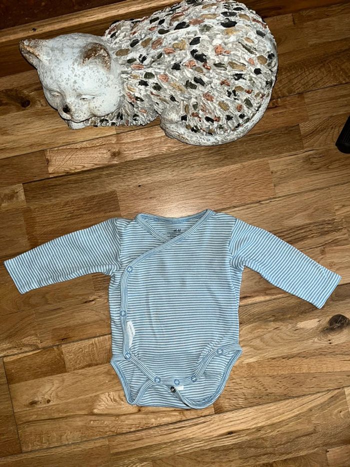 Body ligne bleu blanc h&m nickel 56cm/1-2mois