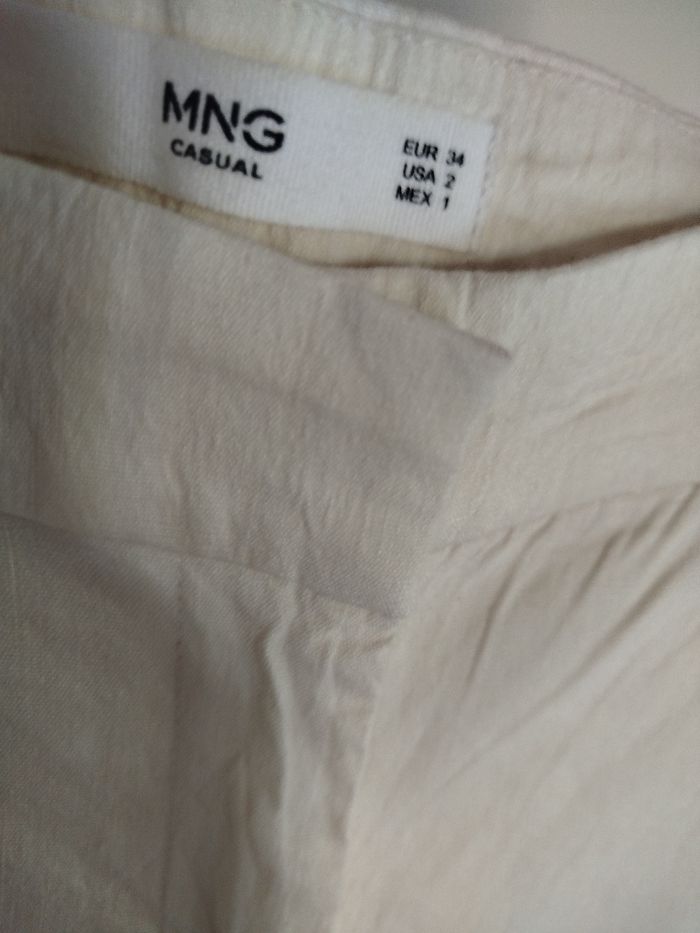 Pantalon chic coton lin MANGOi - photo numéro 4