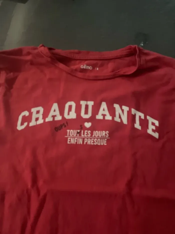 Teeshirt manches longues rouge gémo - photo numéro 2