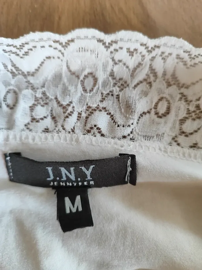 Blouse JNY Blanche, Taille M - Détails Dentelle Raffinés ! - photo numéro 5