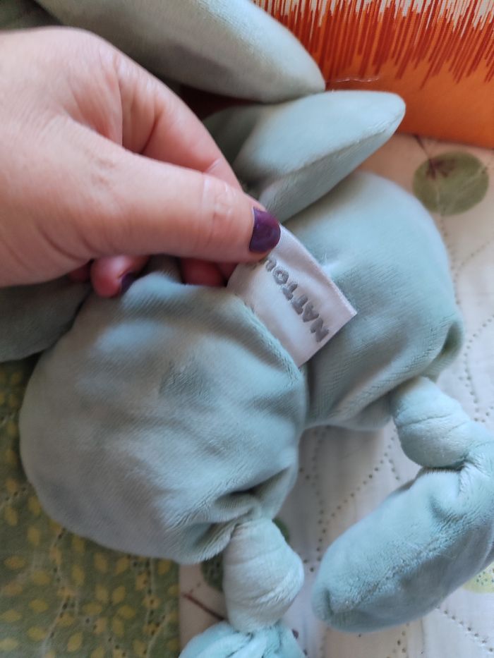 Doudou lapin bleu nattou - photo numéro 2