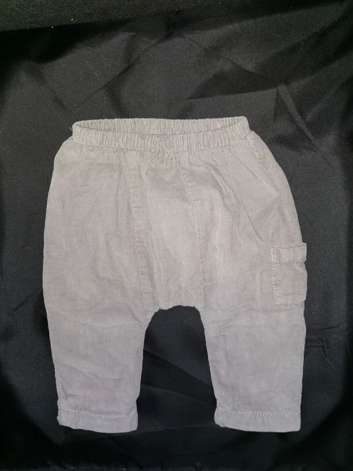 Sarouel velours gris 6 mois