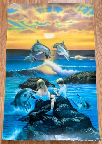 Poster dauphins d'environ 88 * 59 cm