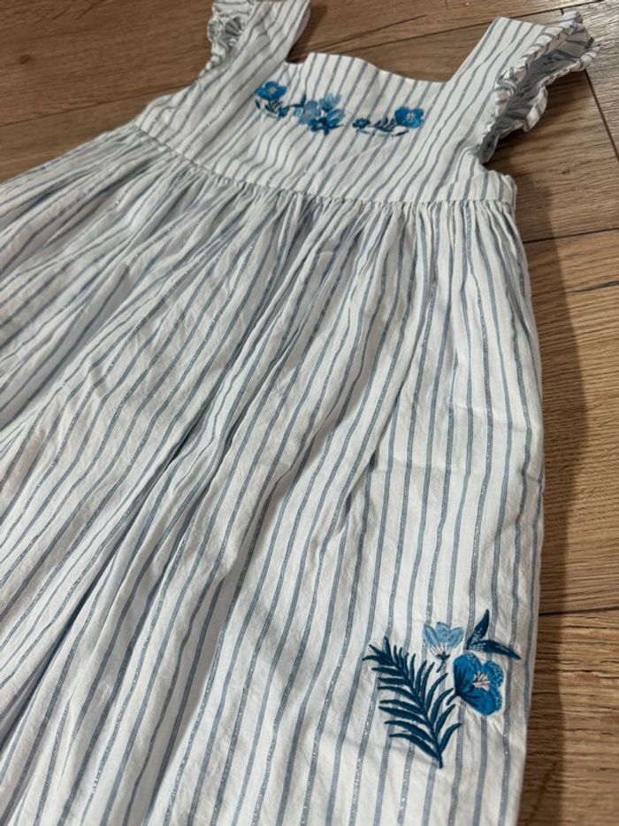 Jolie robe Sergent major 4 ans - bleue et blanche, liseré argenté - photo numéro 3