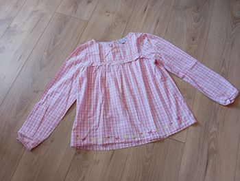 Chemisier à carreaux rose et blanc 