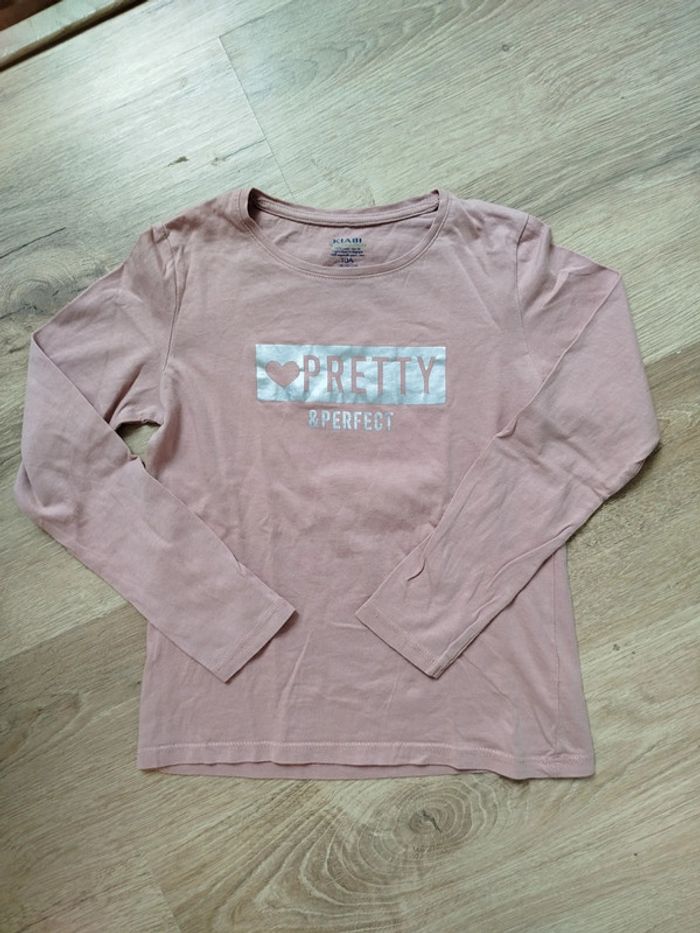 Tee shirt rose à manches longues 10 ans