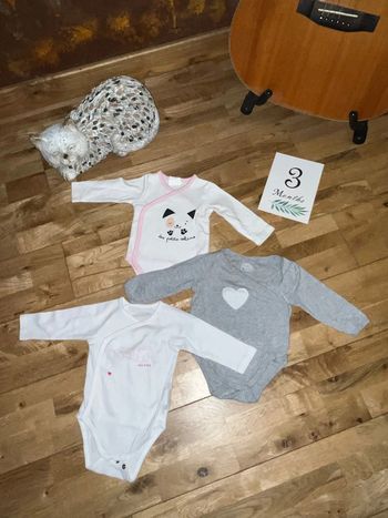 Lot de 3 bodys croises très bon état 3mois