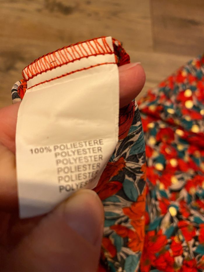 Robe longue vert et rouge coquelicot TS - photo numéro 8