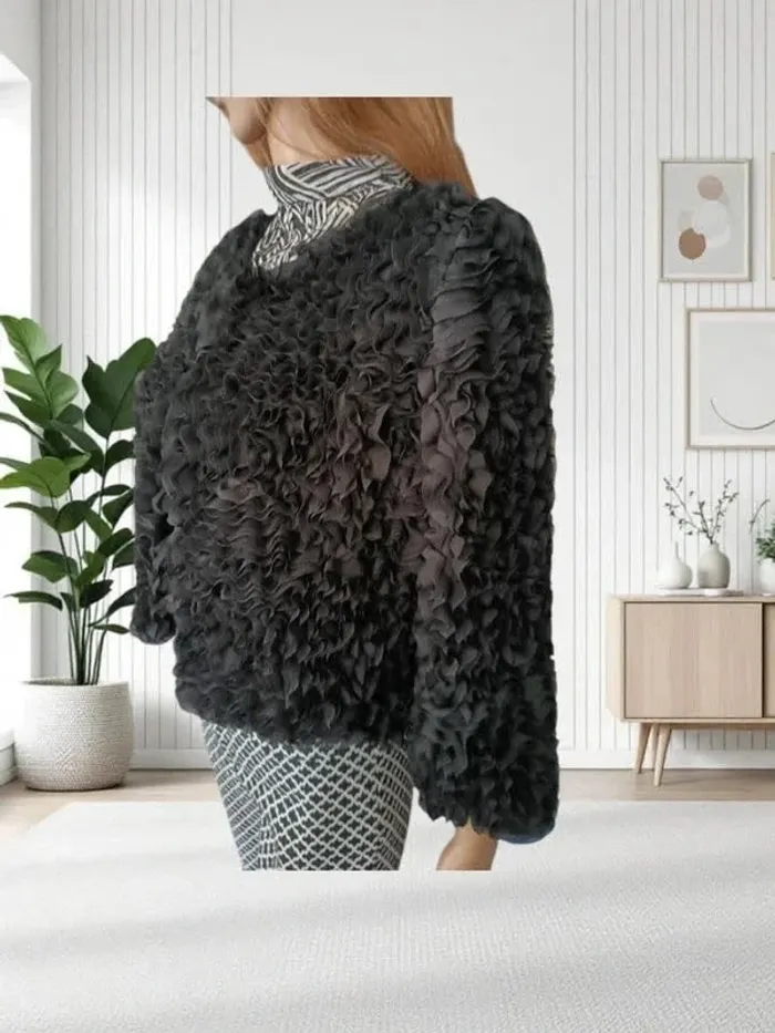 veste courte Vie ta Vie modéle frou frou fermeture au bas avec crochet - photo numéro 4