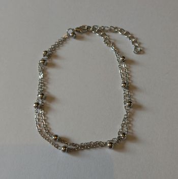 Chaine cheville billes argentées