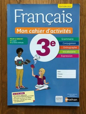 Français 3ème - Mon cahier d'activités - Nathan