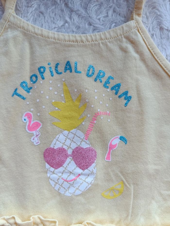 Robe bretelles été Fille 6 mois Ananas Tropical dream Gémo 100% coton - photo numéro 5
