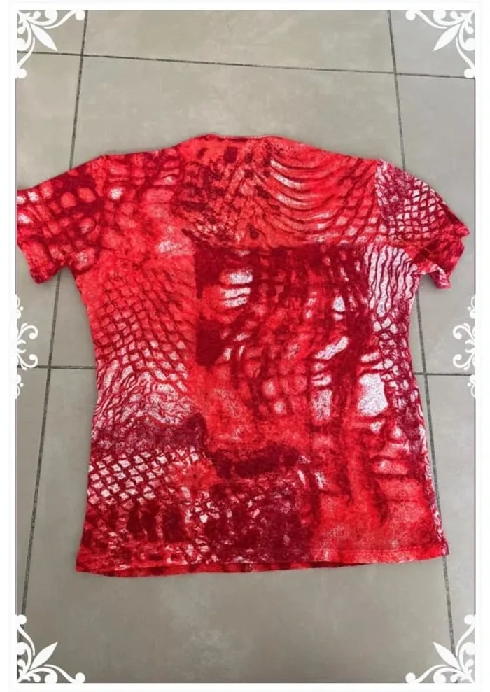 T-shirt rouge carbone taille L - photo numéro 4