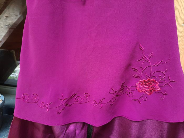 Superbe pyjama 2 pièces Etam, satin et transparent, violet, taille 38 - photo numéro 4