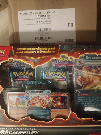 Case scellée d'usine de 6 coffrets dracaufeu collection ex fr Pokemon