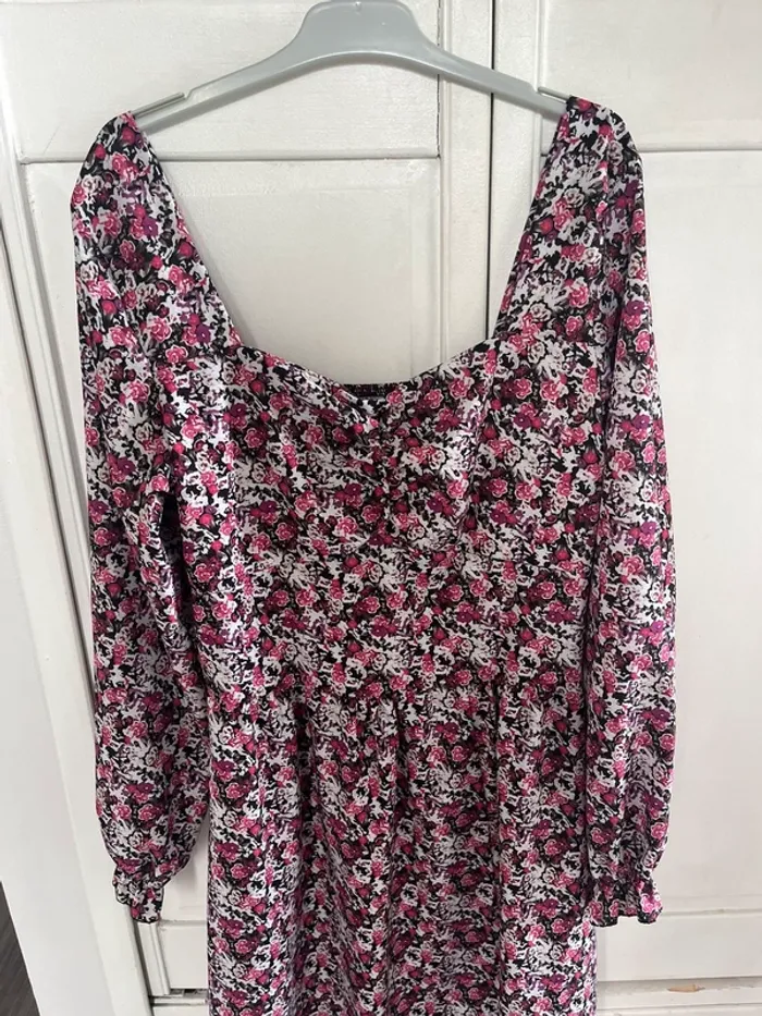 robe midi fleurie avec fente cinelle paris - photo numéro 4