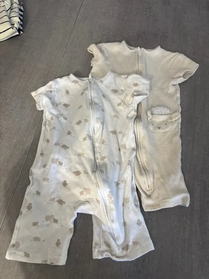 Grenouillères manches et jambes courtes