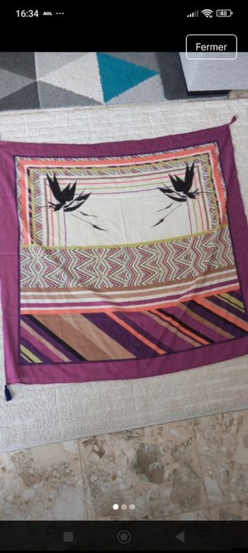 Étole violet oiseau