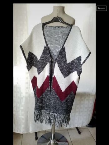 Gilet multicolore à franges    étiquetées  taille S  mais  convient   à plus  grand  très bon état