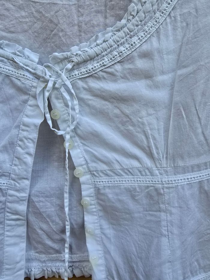 Tunique chemisier broderie anglaise 🍒vintage 80🍒taille 34/36/38 - photo numéro 5