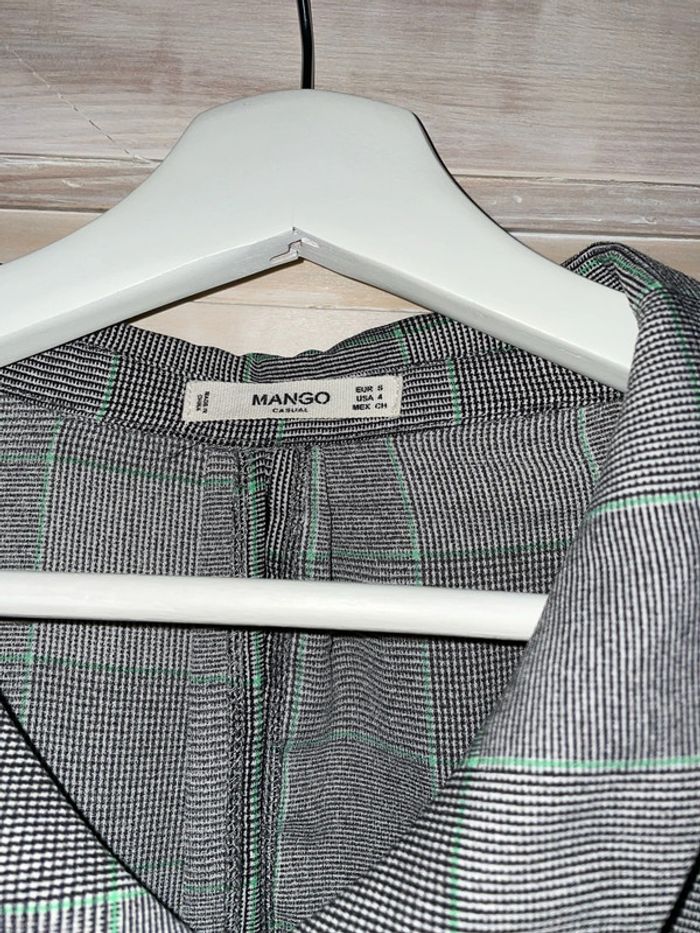 Chemisier gris à carreaux Mango - photo numéro 2