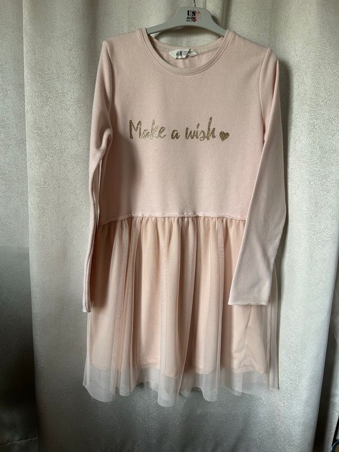 Robe jupe voile rose abricot 12 ans H&M - photo numéro 1