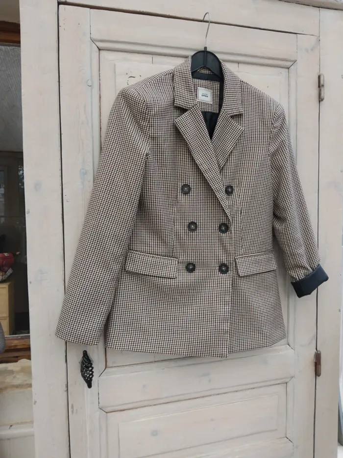Veste blazer pied de poule - photo numéro 2