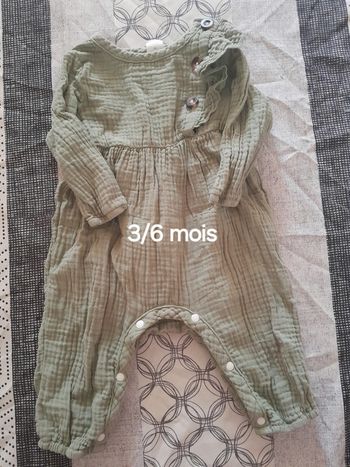 Salopette pantalon sans manche fille 3/6mois