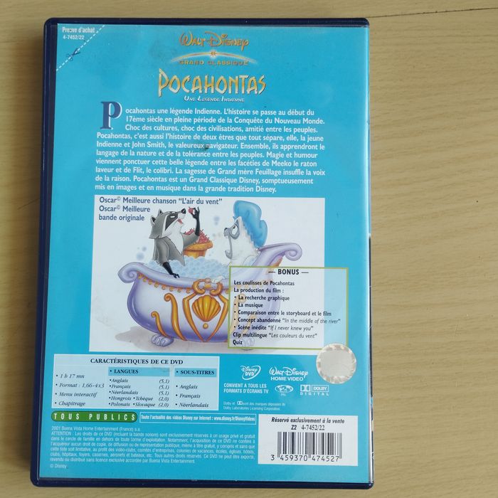 DVD Pocahontas Walt Disney - photo numéro 2