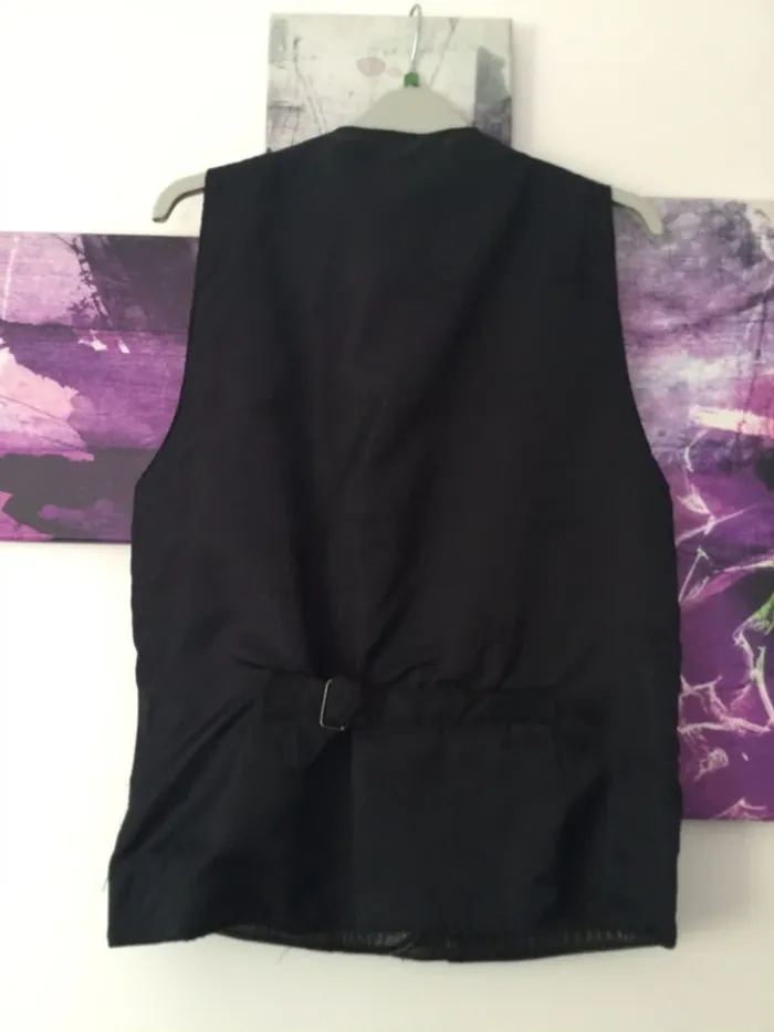 Gilet sans manches noir en cuir véritable - photo numéro 6